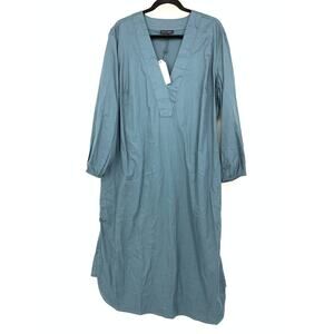 Universal Standard Dress Women's Sz XS US 10/12 Crossover Collar Teal **No belt